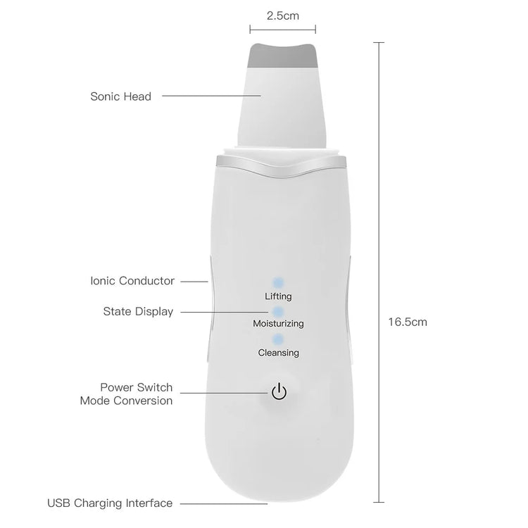 Espátula facial vibratoria para limpieza de poros
