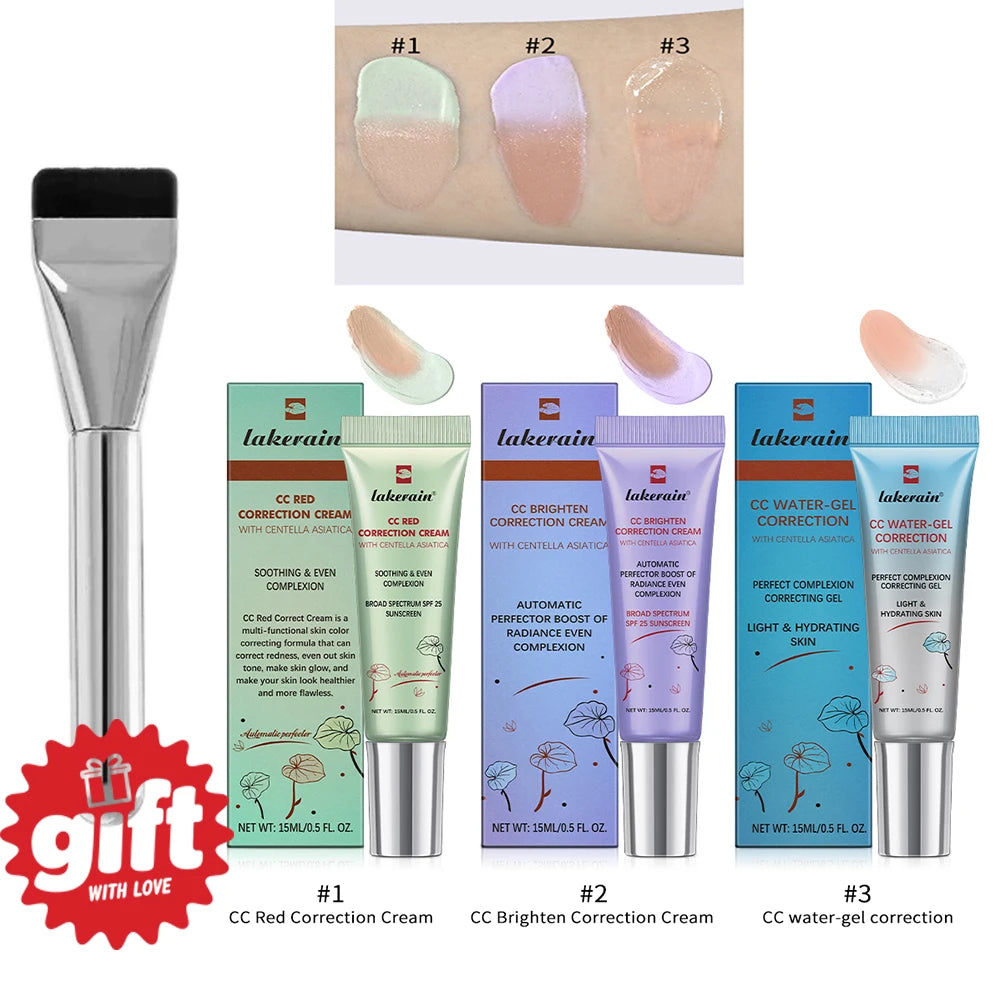 CC Cream con Cambio de Color y 3 Brochas Gratis – Base Líquida de Larga Duración 15ml