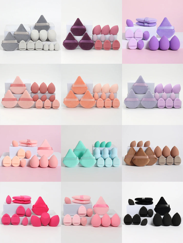 Set de 12 esponjas y borlas de maquillaje