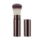 Brocha de maquillaje retráctil de viaje con mango de aluminio