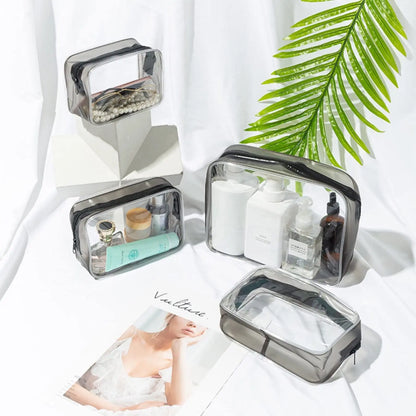 Transparente Make-up-Tasche, wasserdichter tragbarer Kosmetik- und Kulturbeutel-Organizer
