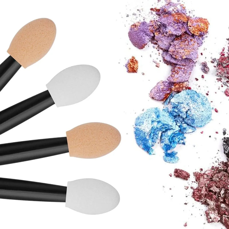 Set de 120 Aplicadores de Sombra Desechables con Estuche – Doble Punta para Maquillaje Profesional