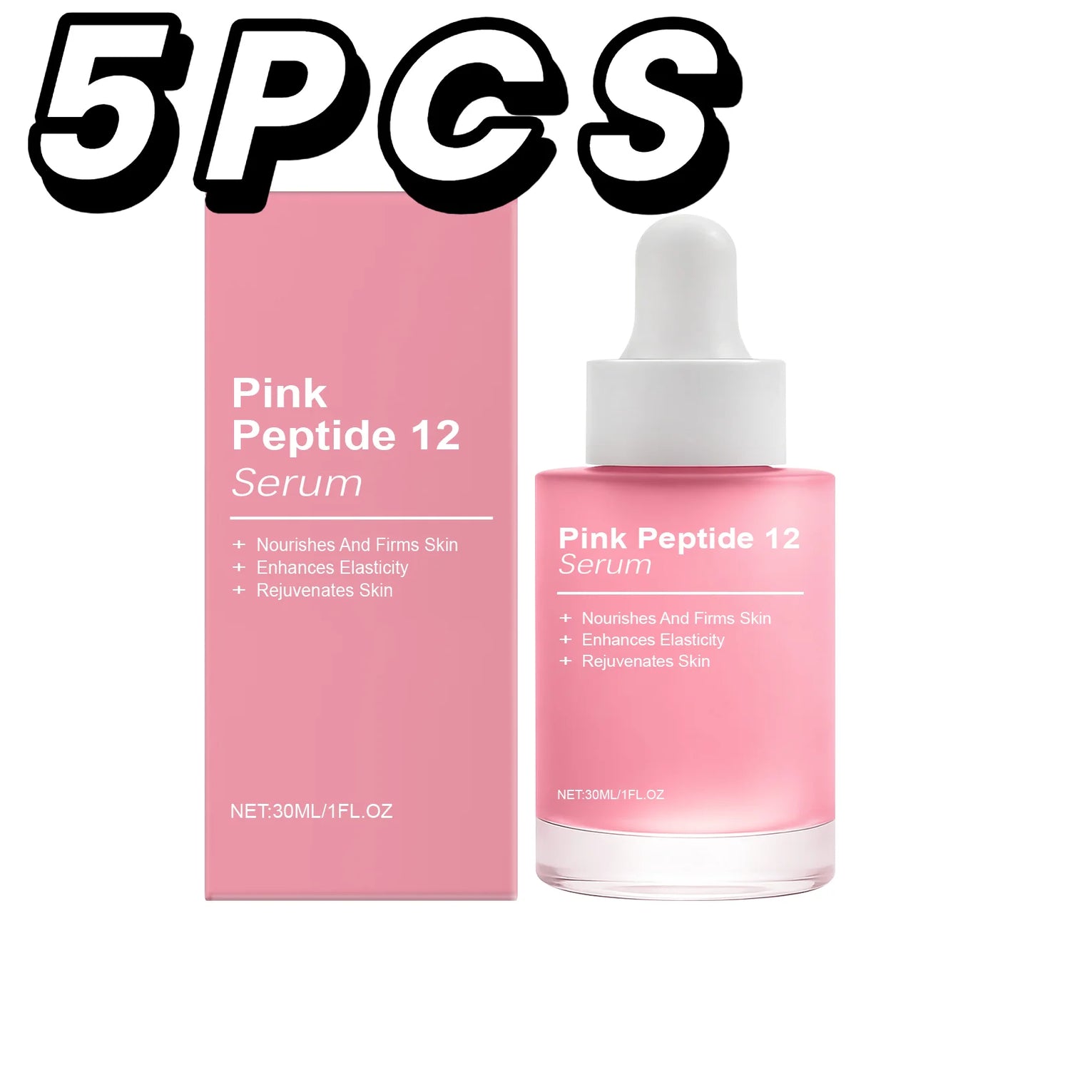 Sérum Facial Pink Peptide 12 con Niacinamida – Efecto Glass Skin Coreano
