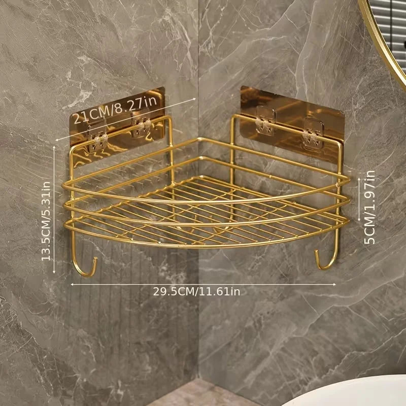 Estantes de Esquina Metálicos de Pared – Pack de 2 | Almacenamiento para Baño y Cocina