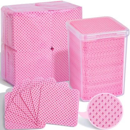 Pack de 200 Toallitas Sin Pelusa para Uñas y Limpieza de Pegamento de Pestañas