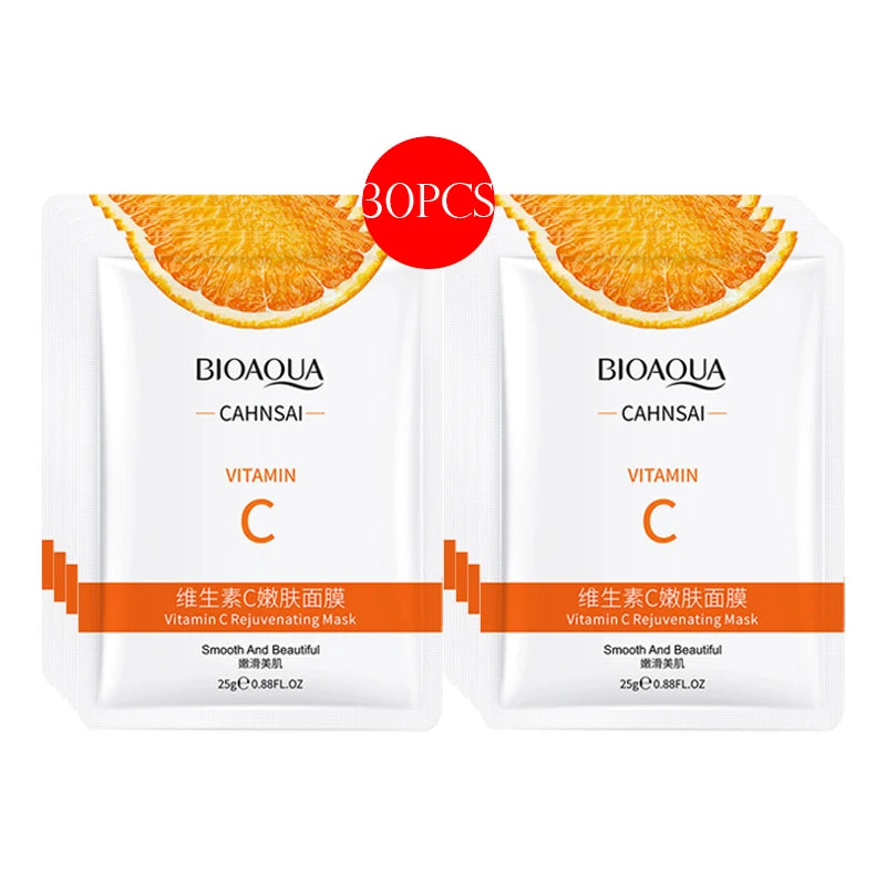 Set de 30 Máscaras Faciales de Baba de Caracol BIOAQUA – Hidratantes y Antiarrugas