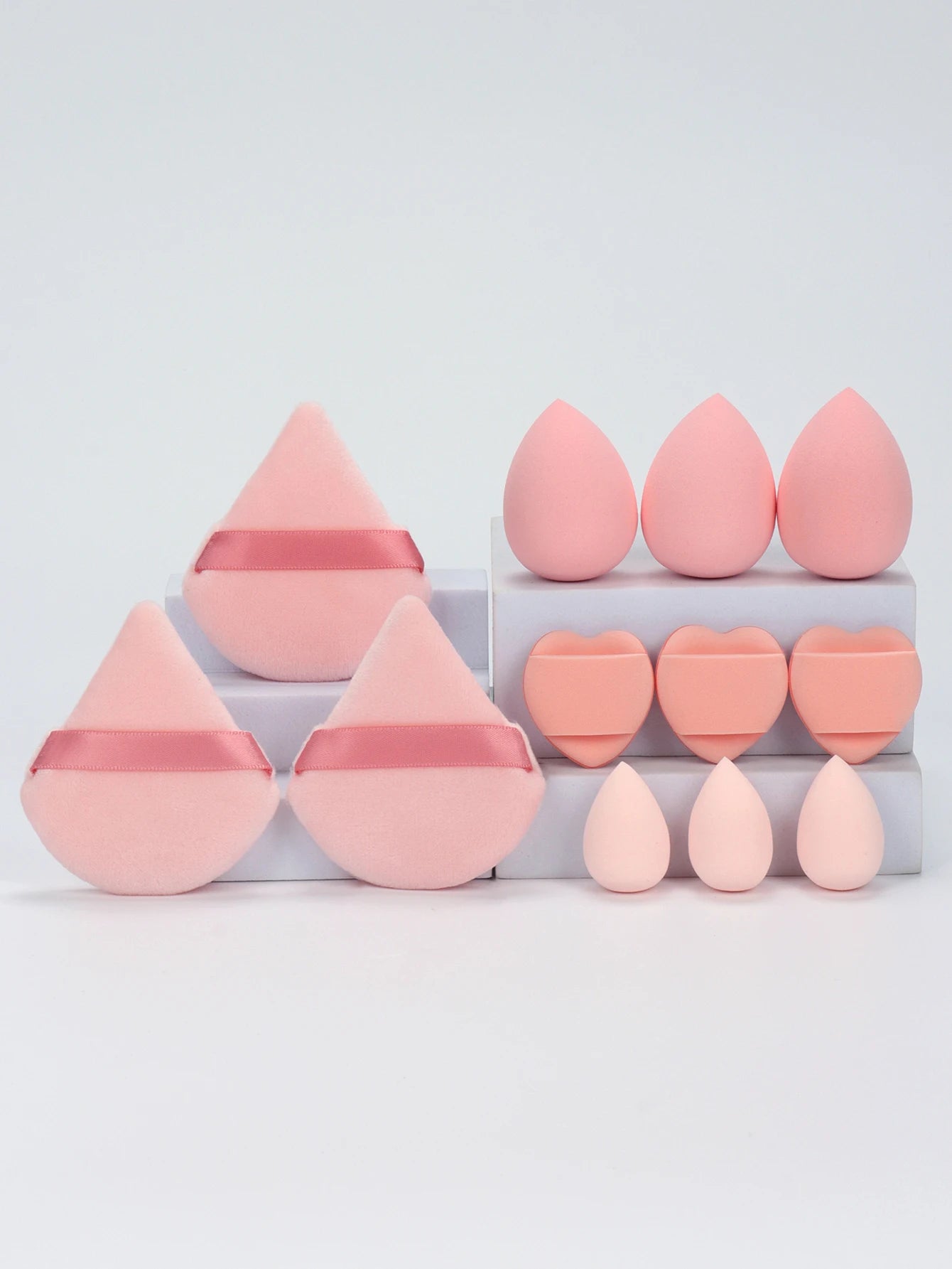 Set de 12 Esponjas de Maquillaje Multiusos (Incluye Borlas para Polvo y Miniesponjas de Precisión)