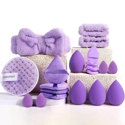 Kit de Maquillaje y Belleza de 33 Piezas (Set Completo con Esponjas Grandes y Pequeñas para una Aplicación Impecable)