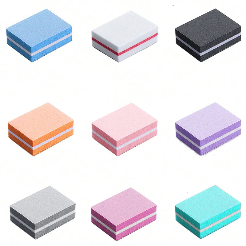 Pack de 50 Mini Limas y Bloques Pulidores Profesionales de Uñas Grano 100/180