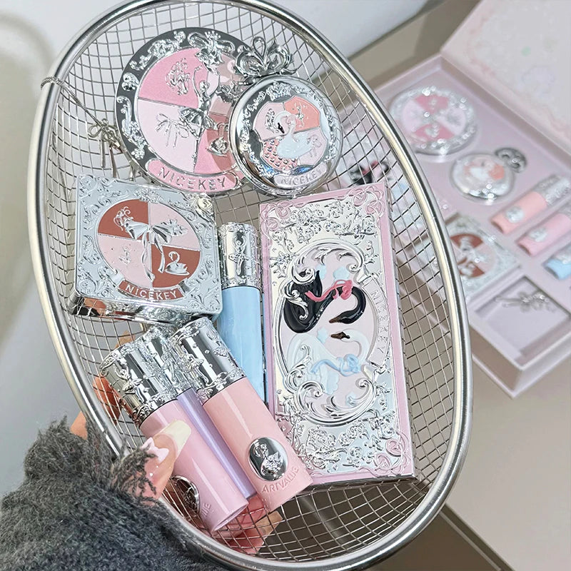Set de Maquillaje Ballet Rosa NICEKEY – Labiales, Blush, Polvos, Sombras y Collar