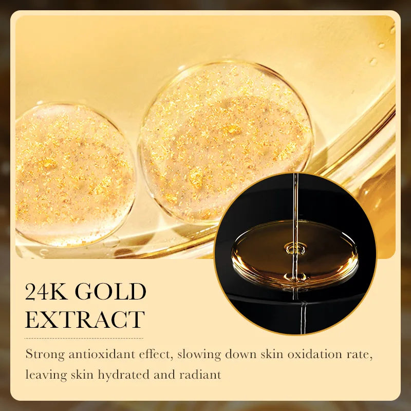 Máscara Facial de Oro 24K con Ácido Hialurónico – Reafirmante, Hidratante y Luminizadora