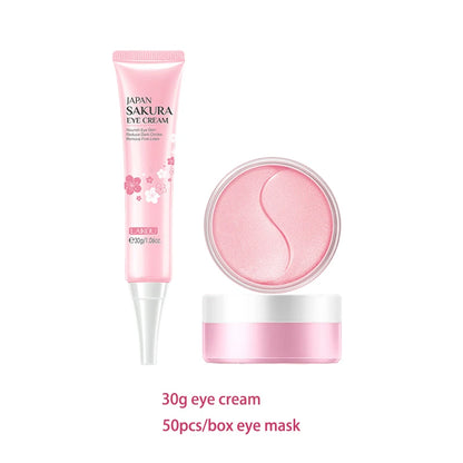 Kit de Skincare Coreano Sakura LAIKOU – Set Facial Completo con Máscara de Ojos y Labios