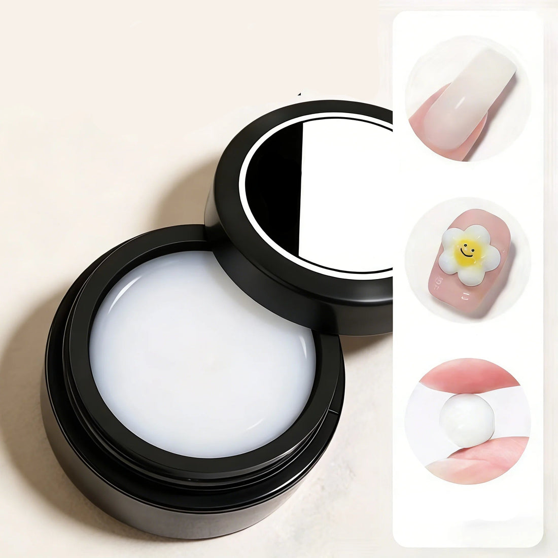 Gel de Uñas 3D Escultórico (Capa Dura No Pegajosa para Diseños en Relieve, Lazos y Nail Art)