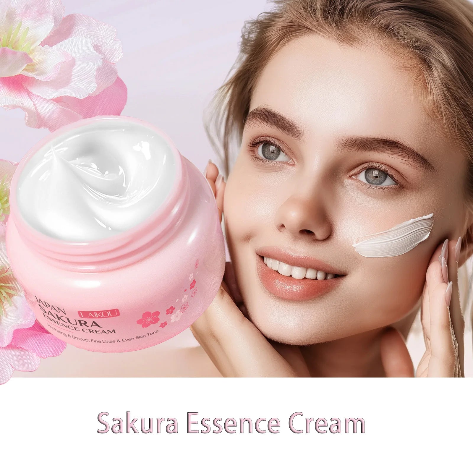 Crema Hidratante de Sakura LAIKOU Japan 60g – Aclarante, Nutritiva y Control de Grasa
