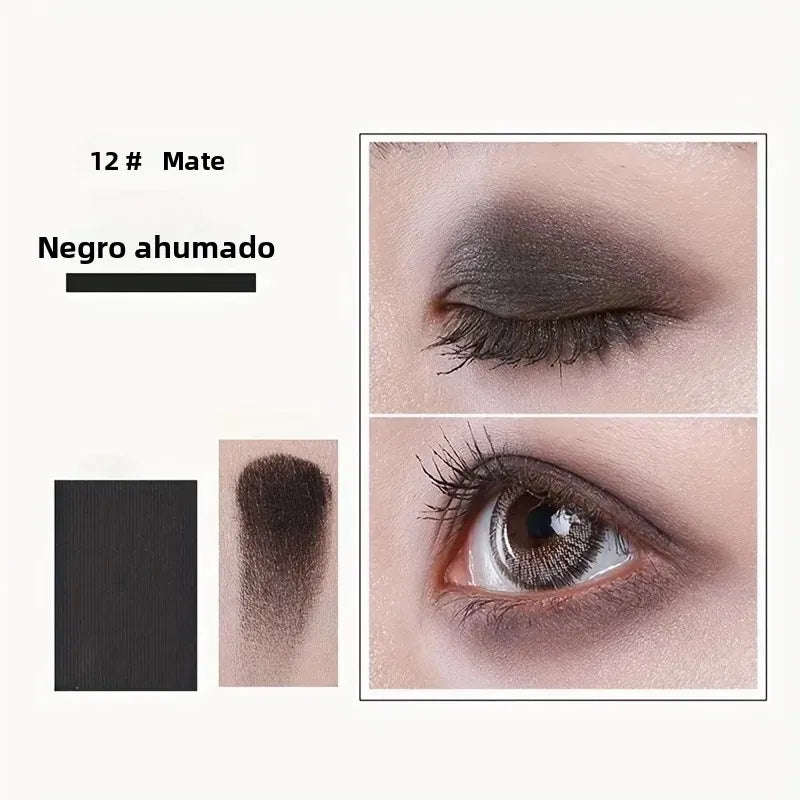 Paleta de Sombras de Ojos Profesional de 12 Colores, Tonos Neutros Mate y Brillo Natural para Maquillaje de Ojos