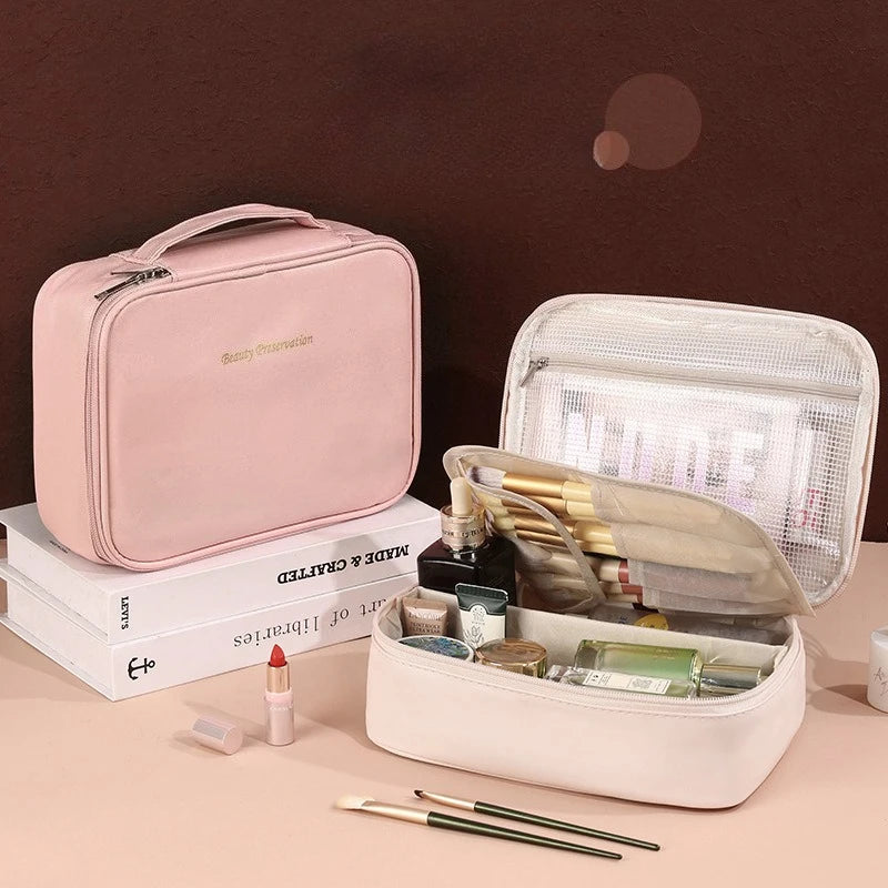 Neceser de Viaje de Lujo en Piel Sintética – Gran Capacidad y Diseño Elegante