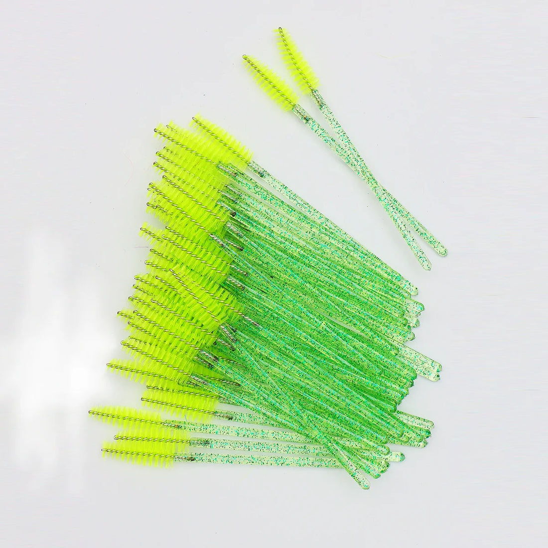 50-Pack Disposable Eyelash and Eyebrow Brushes with Crystal Handle (Makeup Spoolies)