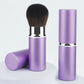 Brocha de maquillaje retráctil de viaje con mango de aluminio
