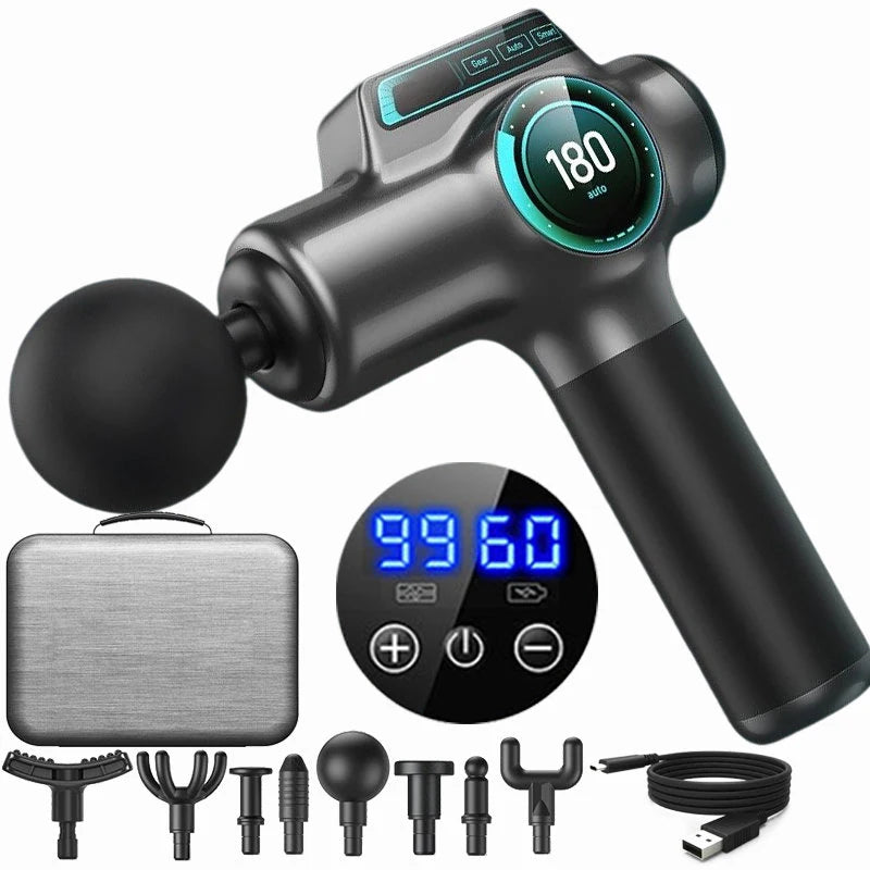 Pistola de masaje muscular de hasta 99 velocidades