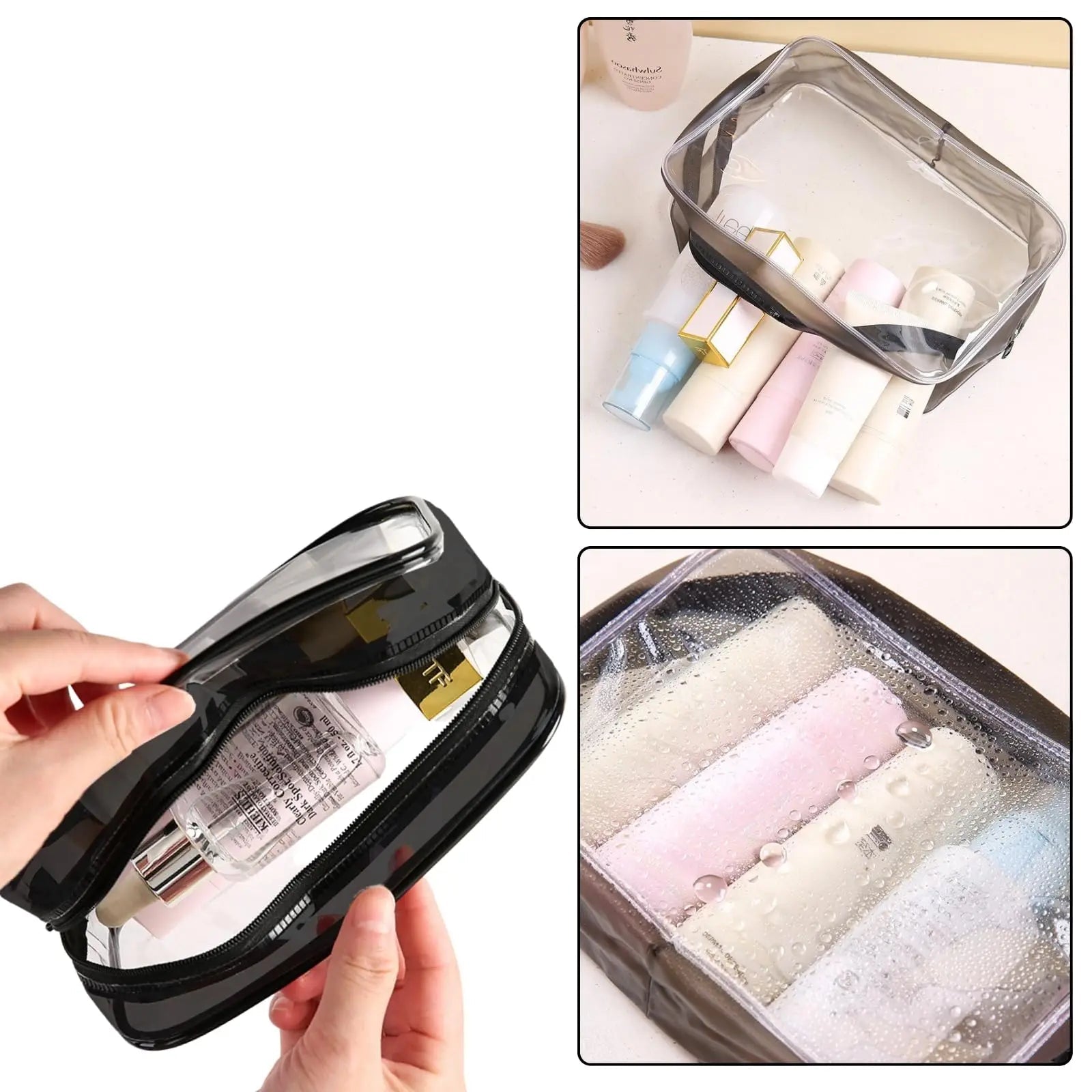 Transparente Make-up-Tasche, wasserdichter tragbarer Kosmetik- und Kulturbeutel-Organizer