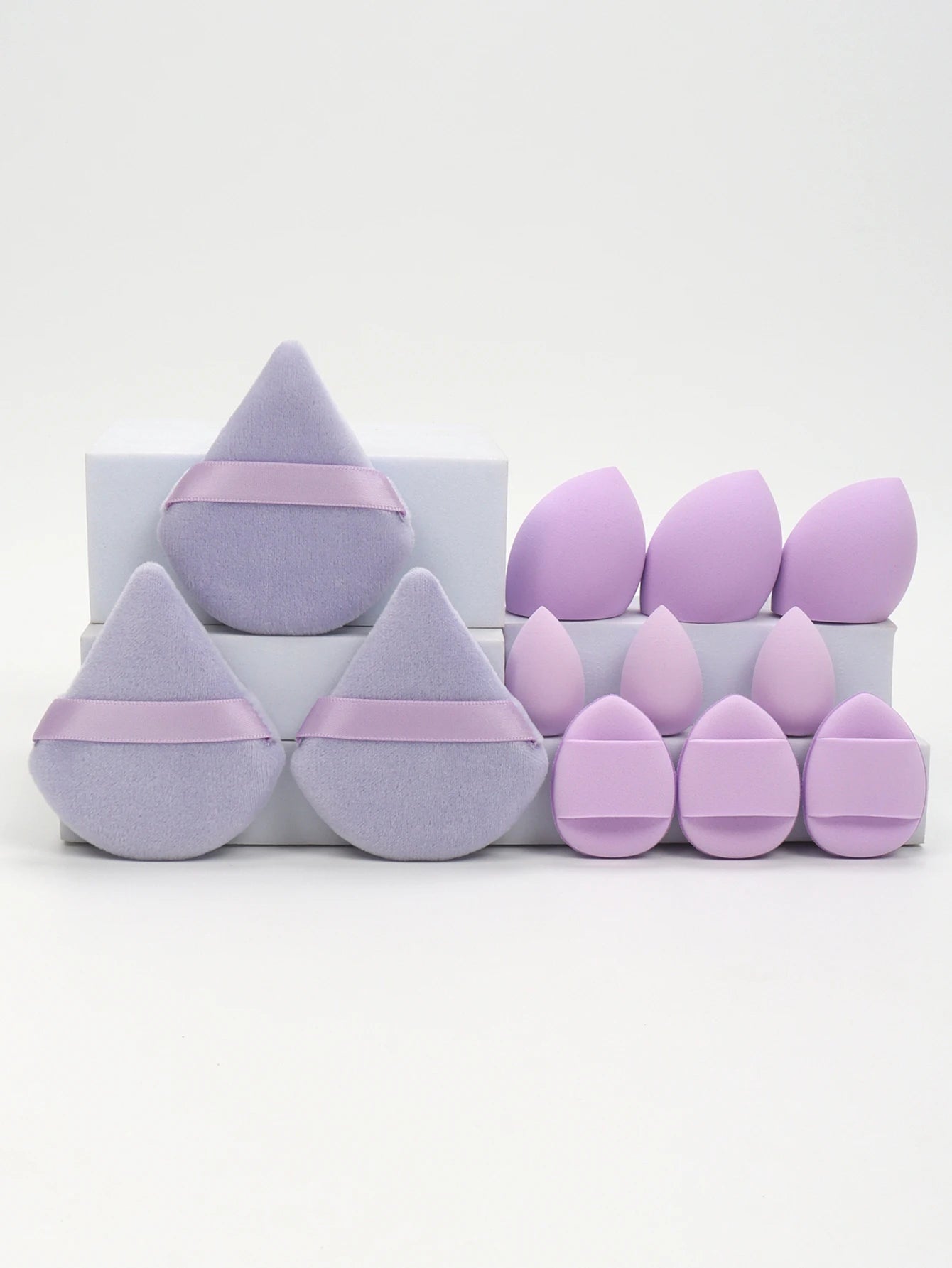 Set de 12 Esponjas de Maquillaje Multiusos (Incluye Borlas para Polvo y Miniesponjas de Precisión)