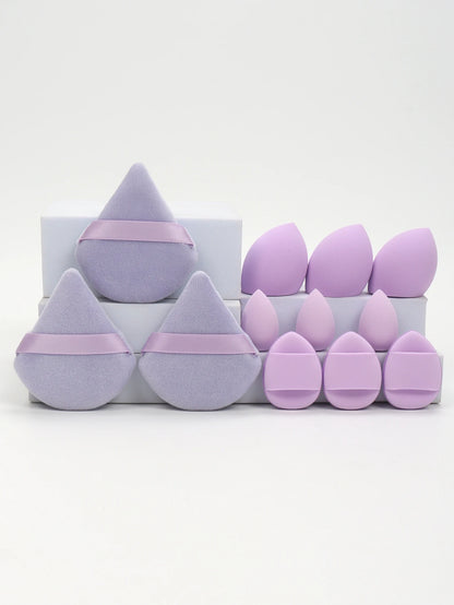 Set de 12 esponjas y borlas de maquillaje