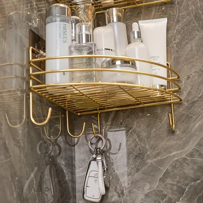 Estantes de Esquina Metálicos de Pared – Pack de 2 | Almacenamiento para Baño y Cocina