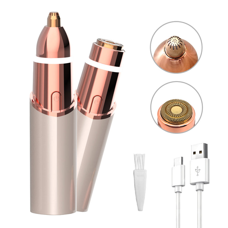 Recortador facial 2 en 1 para cejas y vello