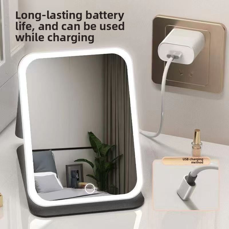 Espejo de maquillaje LED plegable recargable - vista 2